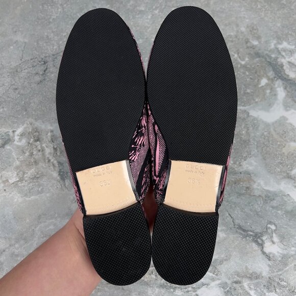 Gucci Princetown ST Romain Horsebit Satin Mule Slippers Fabric 6.5 US 36.5 EUR - Picture 10 of 13